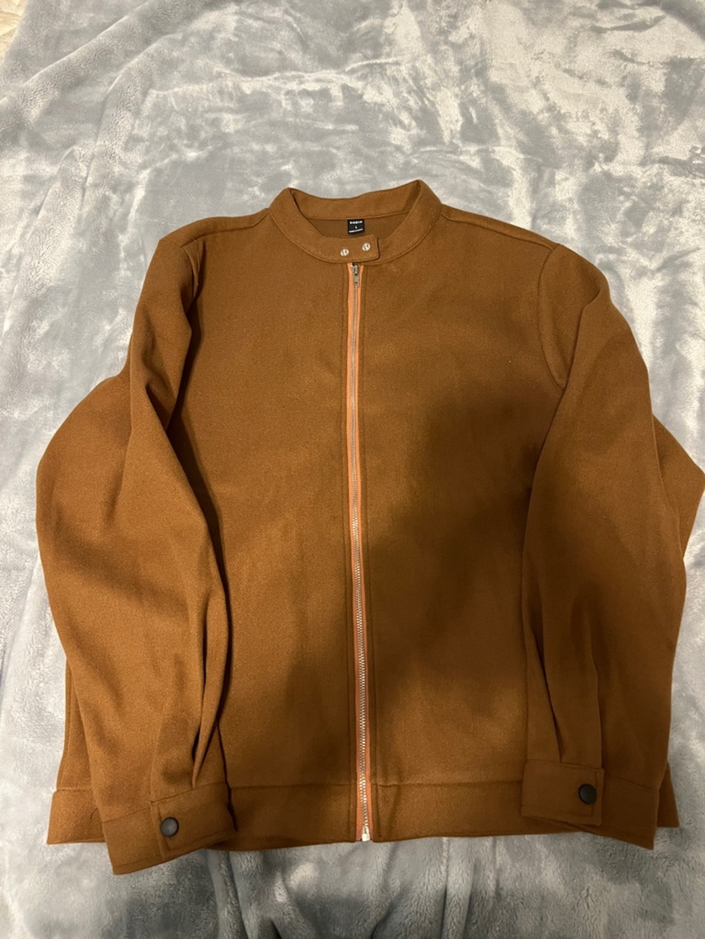 SHEIN Men's Zip-Up Sweater Jacket in Brown
